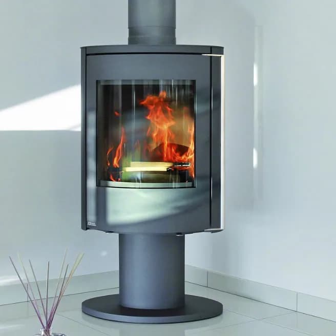 Fonte Flamme Nara gris pivotant, vue principale, visuel fabricant