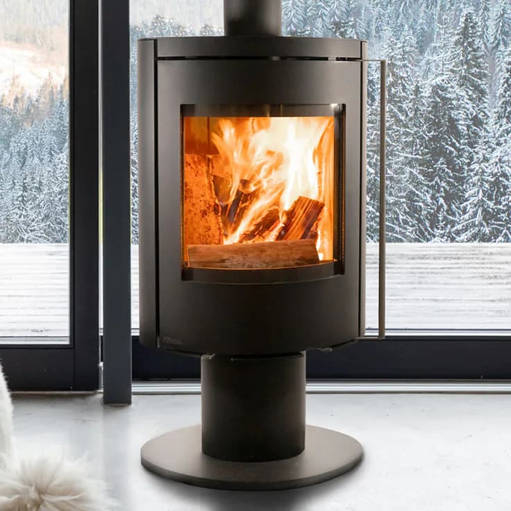 Fonte Flamme Nara noir pivotant, vue principale, visuel fabricant