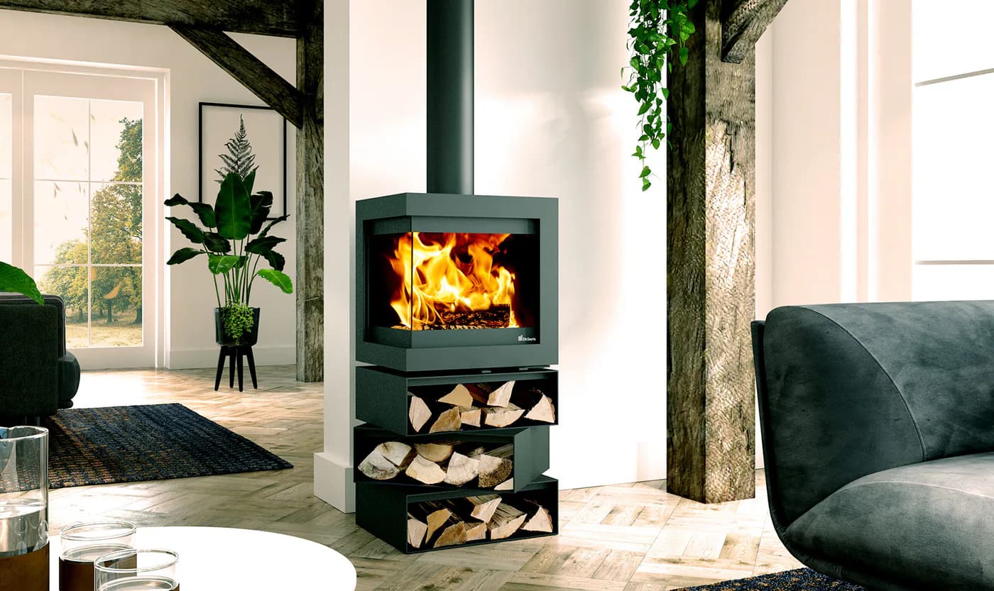 Fonte Flamme Poêles à bois Bora Corner cubes, vue principale, visuel fabricant