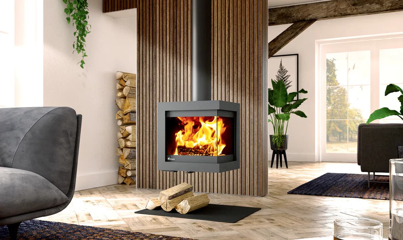 Fonte Flamme Poêles à bois Bora Corner Fixed (suspendu au plafond), vue principale, visuel fabricant