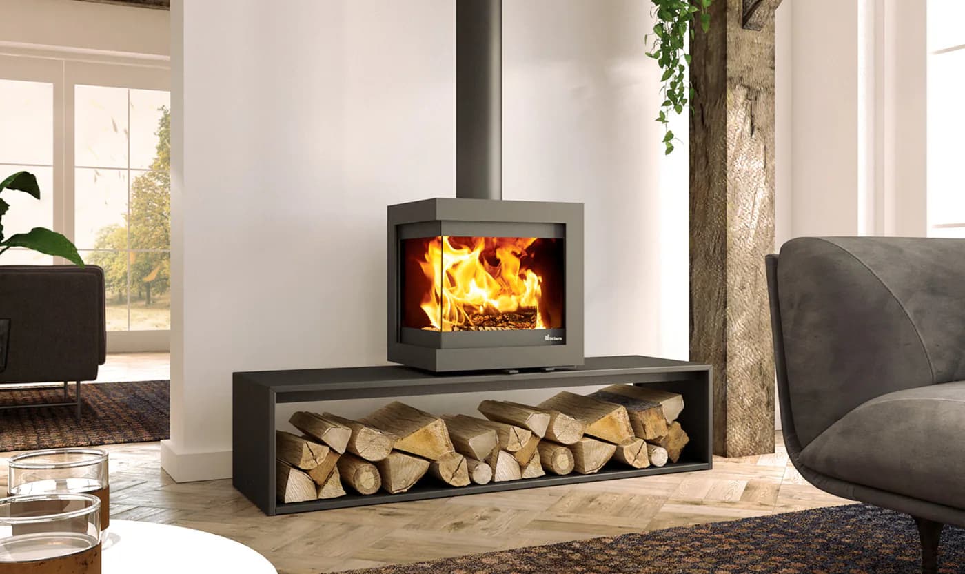 Fonte Flamme Poêles à bois Bora Corner plateau droit, vue principale, visuel fabricant