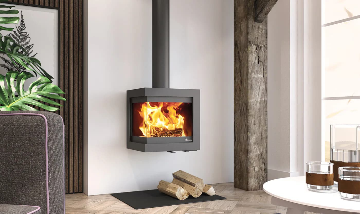 Fonte Flamme Poêles à bois Bora Corner Wall, vue principale, visuel fabricant
