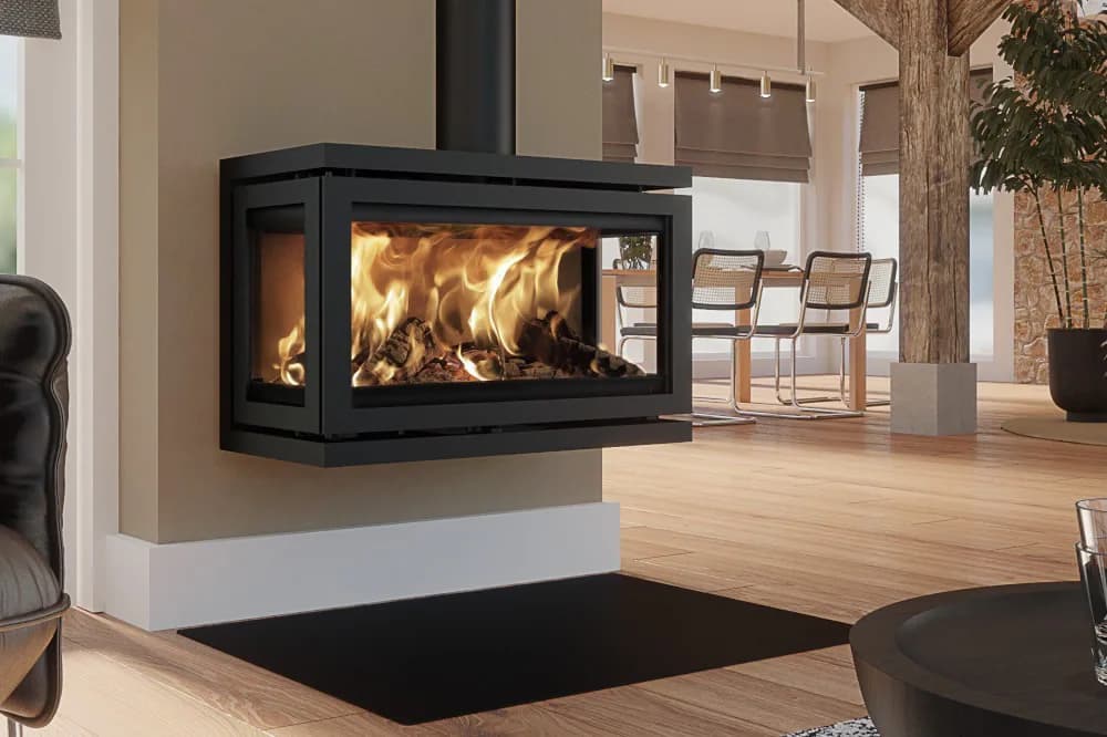 Fonte Flamme Poêles à bois Vidar Triple Large Wall, vue principale, visuel fabricant